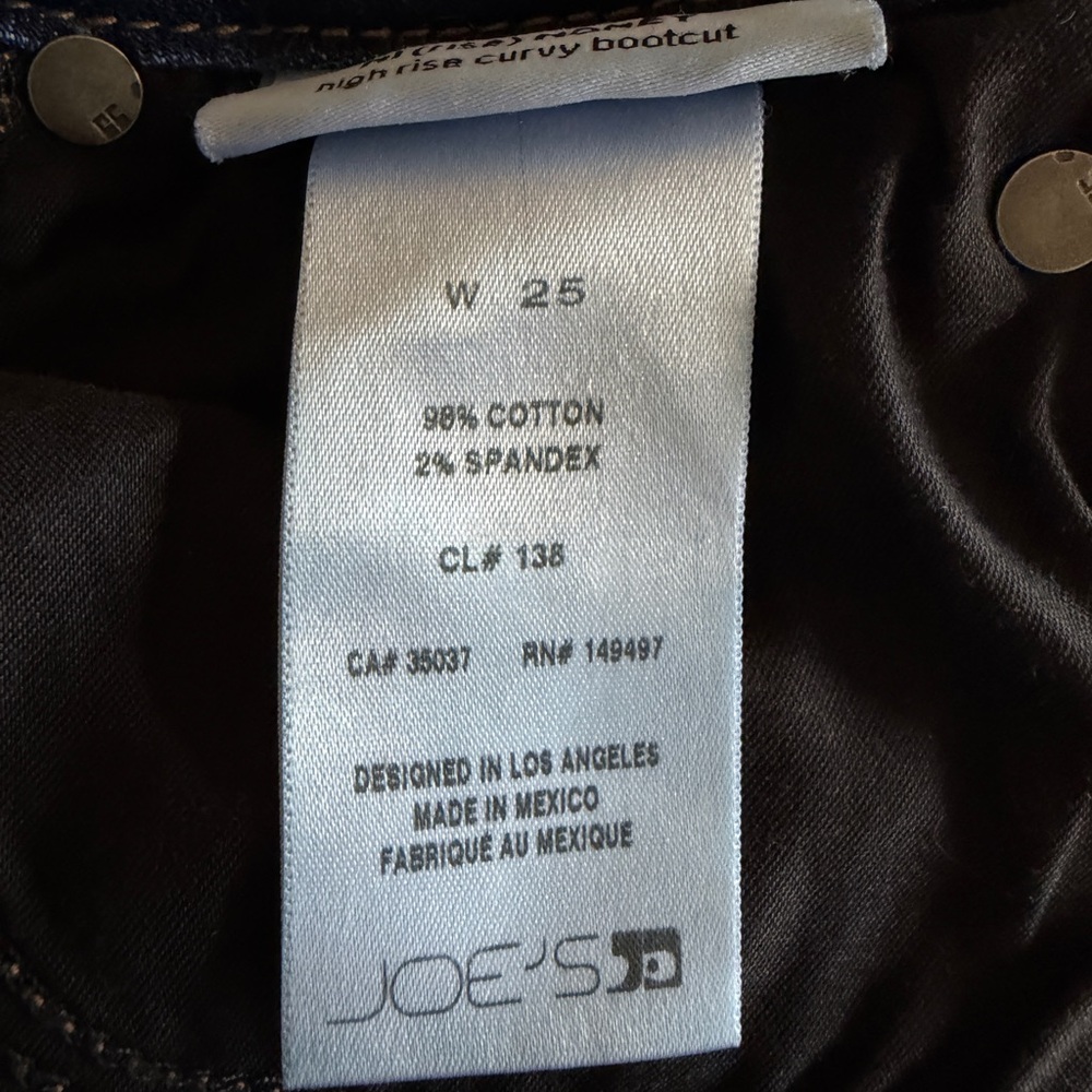 Joe’s Jeans Flawless Hi Rise Honey Bootcut Jeans Size 25 Dark Wash Stretch EUC - Picture 14 of 16